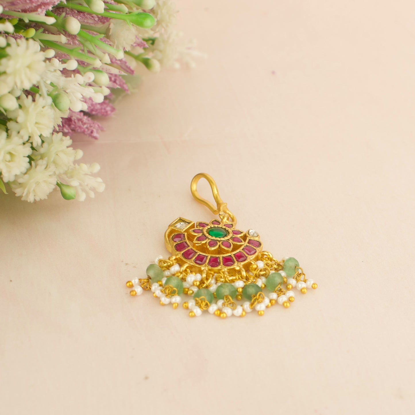 Jadau kundan Stone Work Short Maangtika