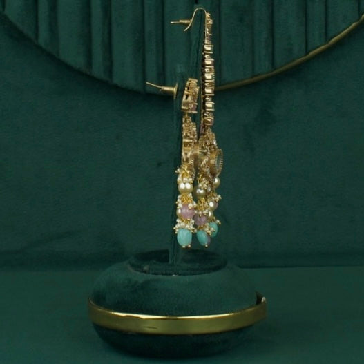 Dazzling Peacock Design Polki Mehandi Victorian Short Necklace