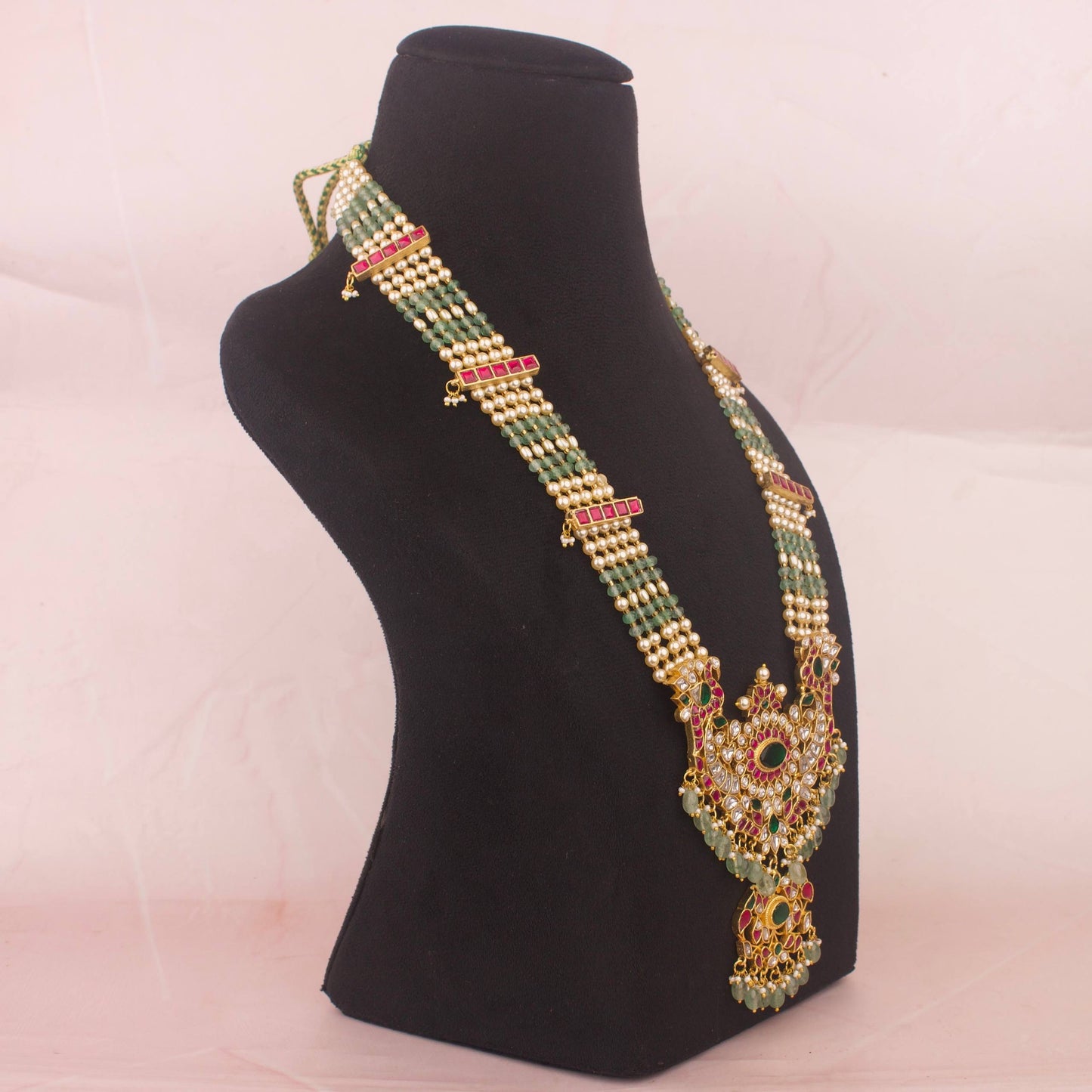 Glamorous Jadau Kundan Beads Mala - Stunning Beads Mala