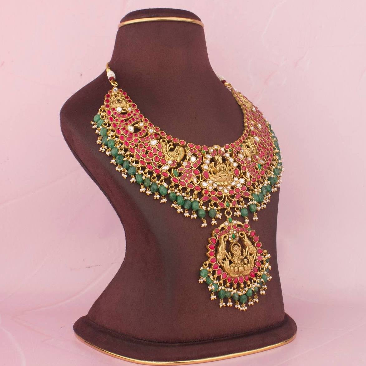 Divine Lakshmi Devi Jadau Kundan Bridal Necklace