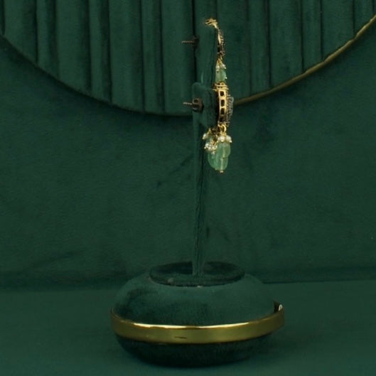 Sleek Design Fusion Kundan & Polki Victorian Double Layer Haram With Matching Earrings