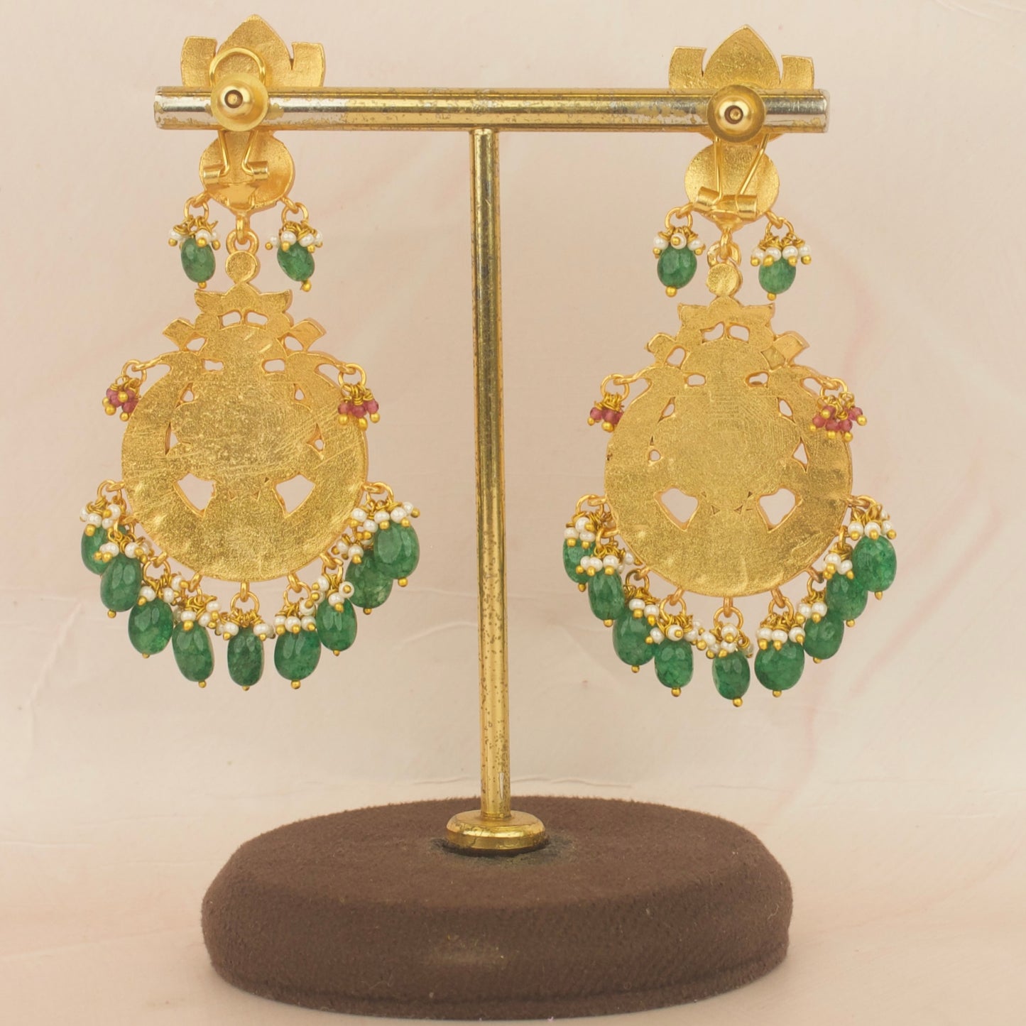 Bridal Jadau Kundan Chandbali Hanging Earrings