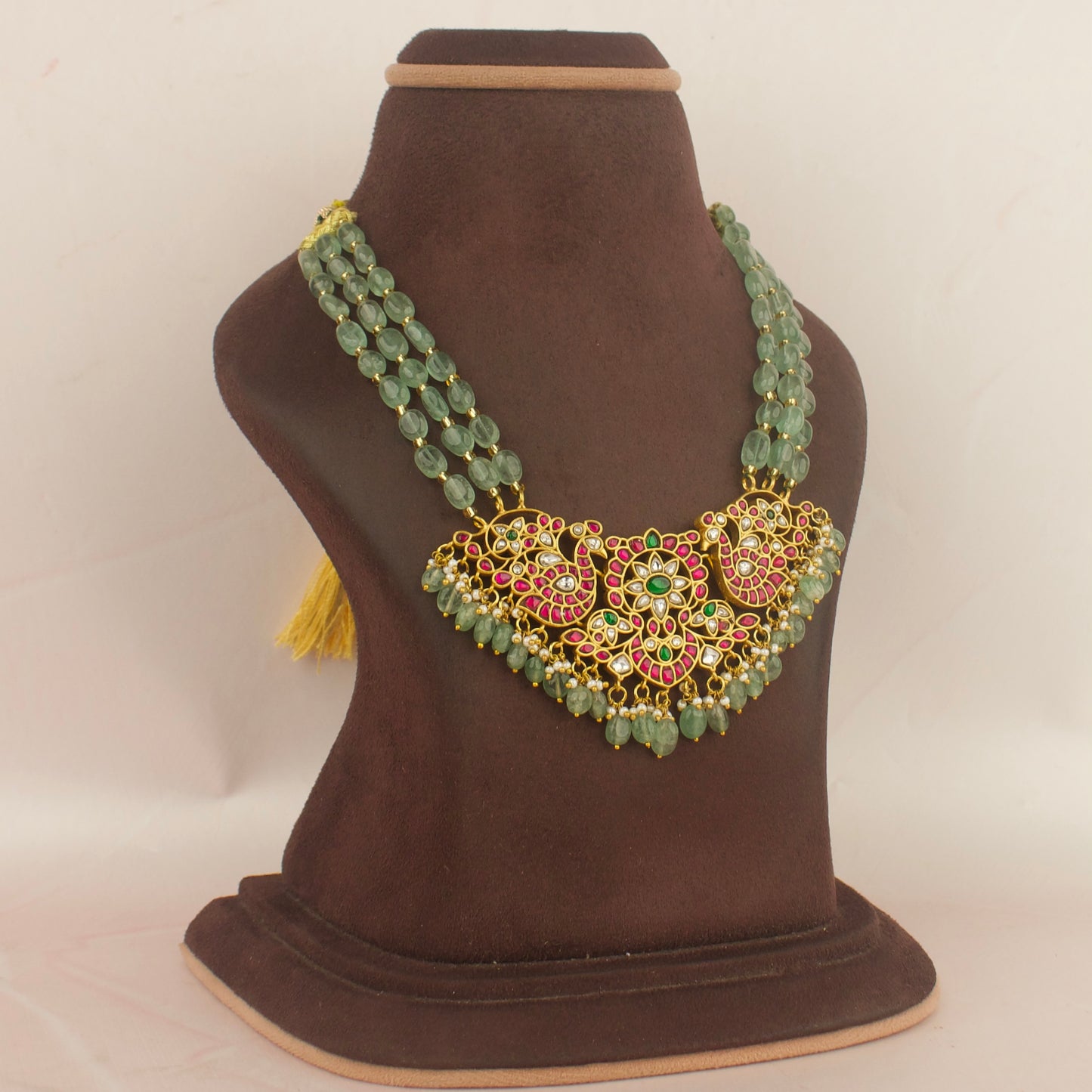 Jadau Kundan Beads Mala Necklace