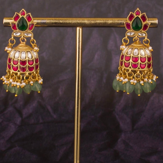 Exclusive Gold Plated Jadau Kundan Earrings – Timeless Statement