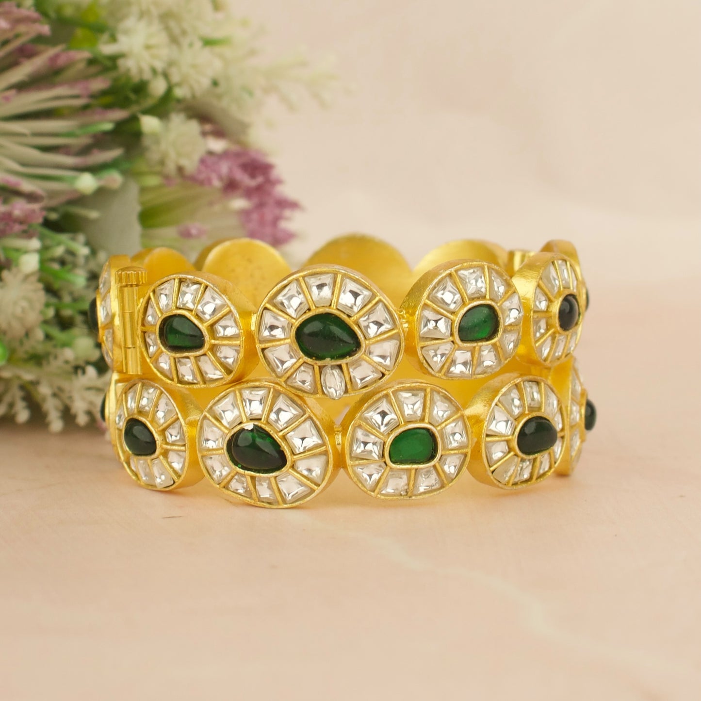Majestic Jadau Kundan Mango Design Bangles