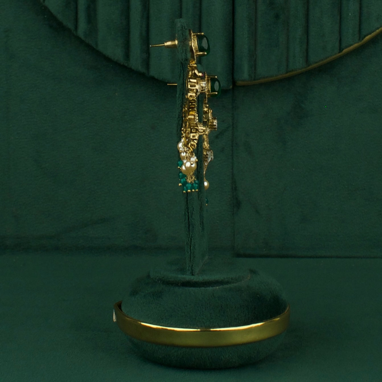 Peacock Design Polki Victorian Short Necklace / Kanti With Matching Earrings