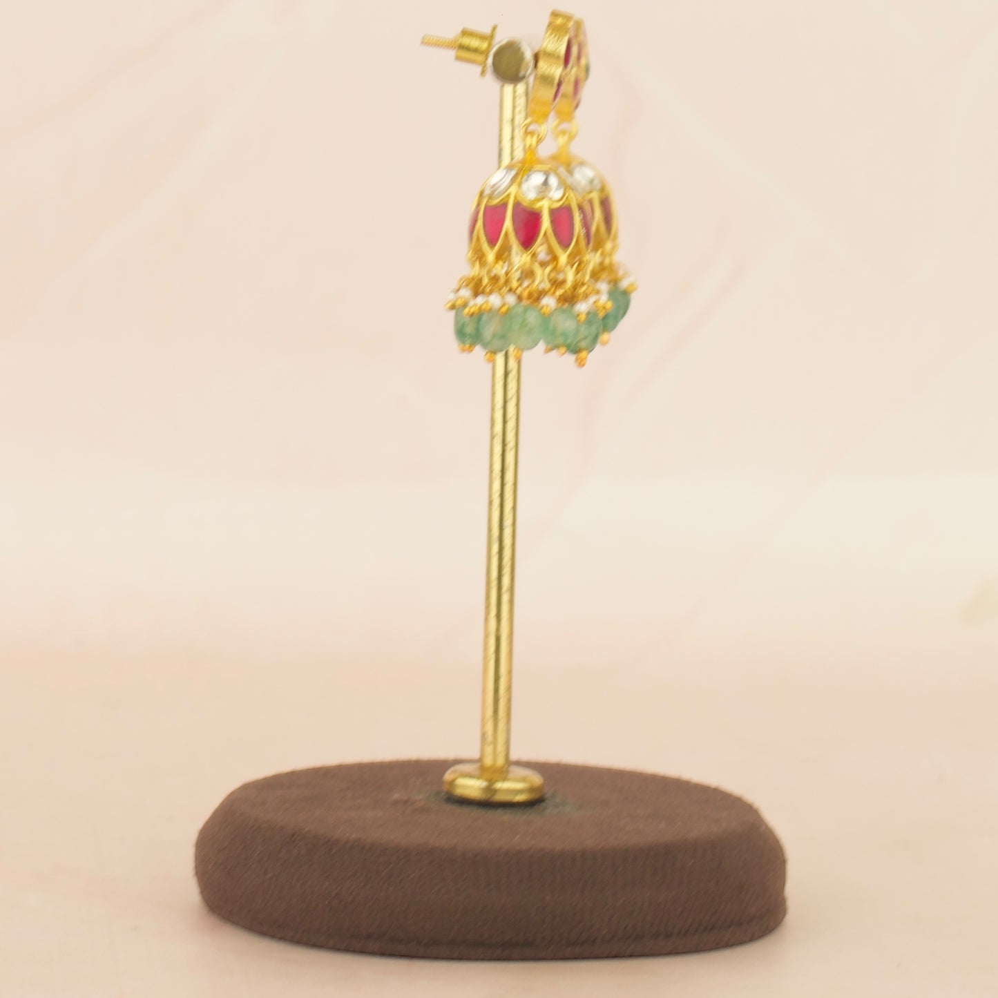Elegant Floral Design Studded Jadau Kundan Jhumki