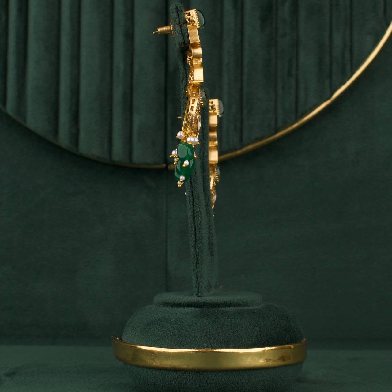 Grand Polki Choker Necklace Set With Matching Earrings & Maangtika