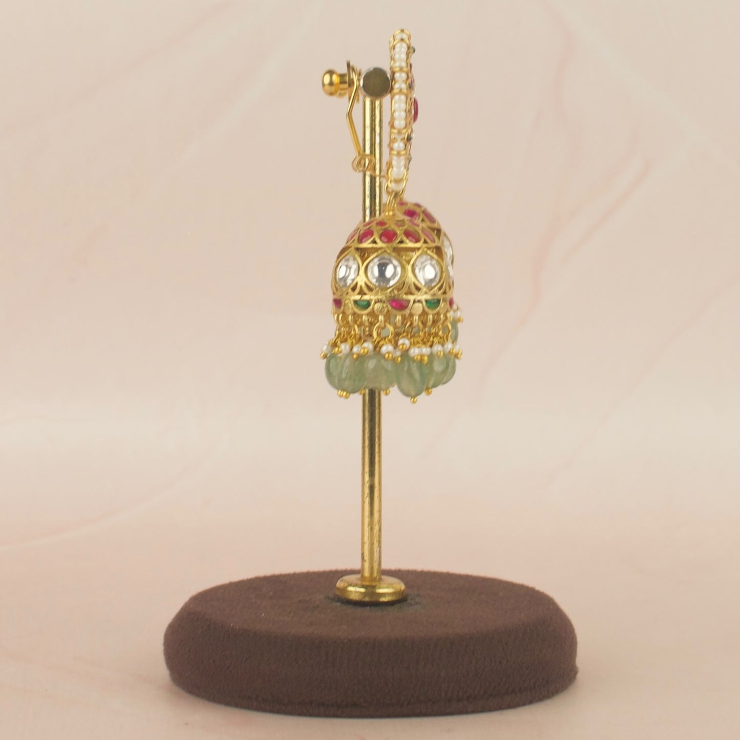 Grand Floral Studded Jadau Kundan Jhumki