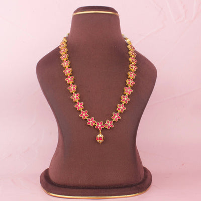 2-in-1 Reversible Floral Design Jadau Kundan Necklace