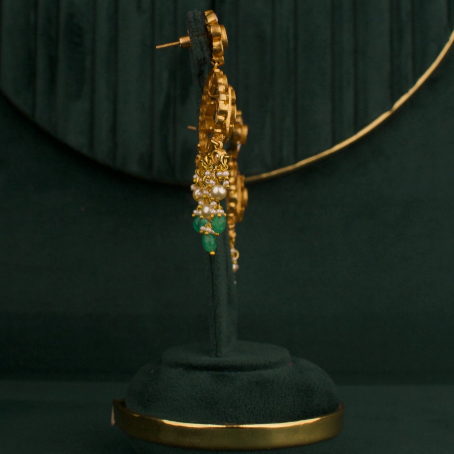 Fusion Mehandi Victorian Emerald Polki Necklace Set