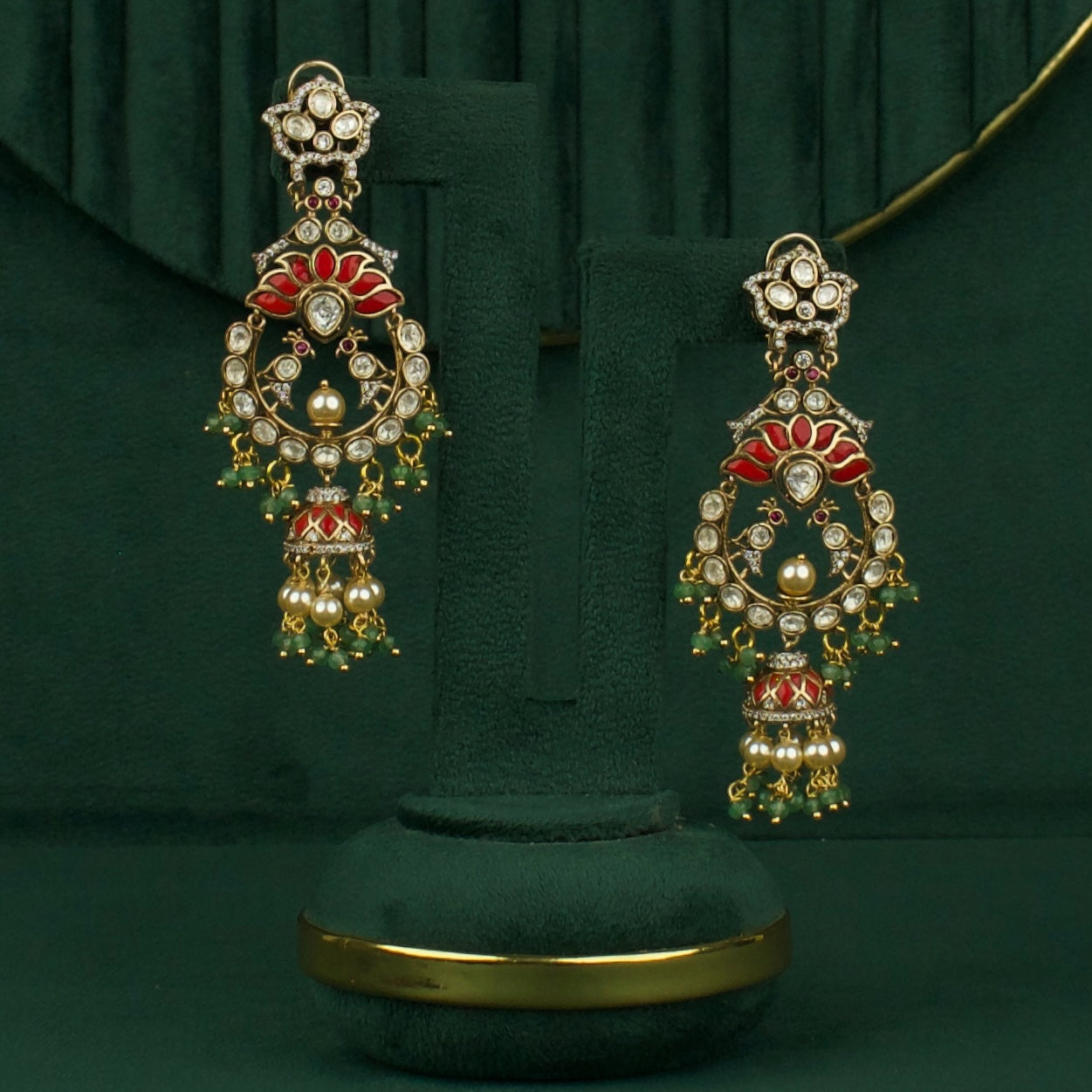 Grand Polki Fusion Chandbali Earrings