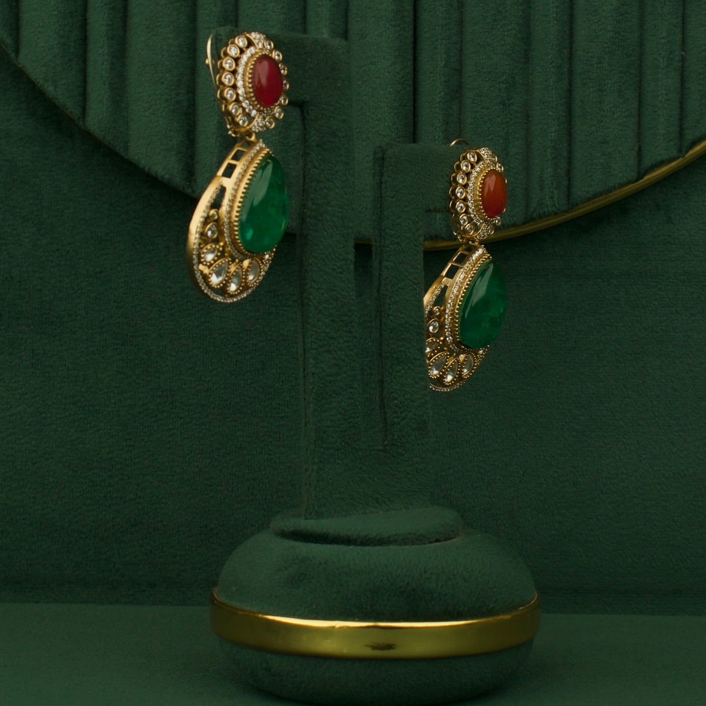 Exquisite Chandbali Design Fusion Kundan & Polki Victorian Long Necklace Set