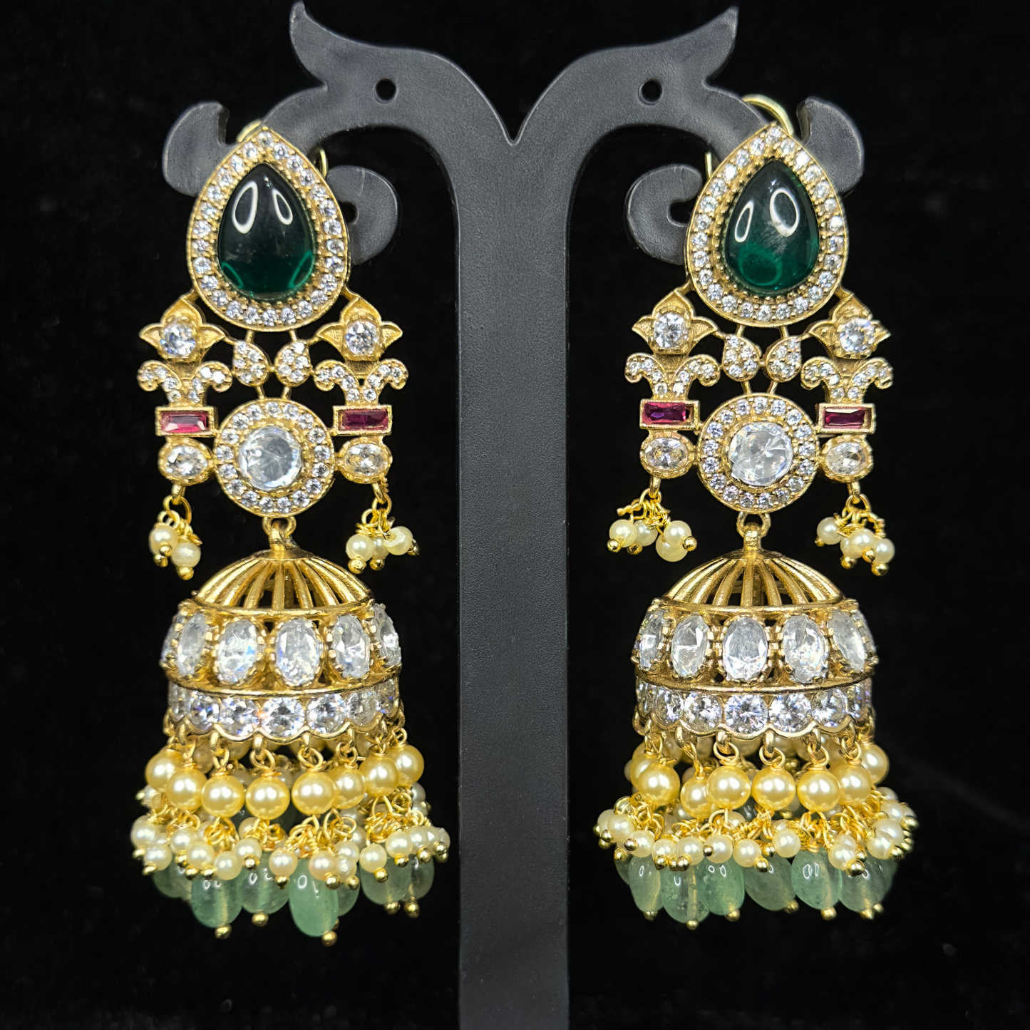 Moissanite Victorian Choker Set with maang tikka & earrings