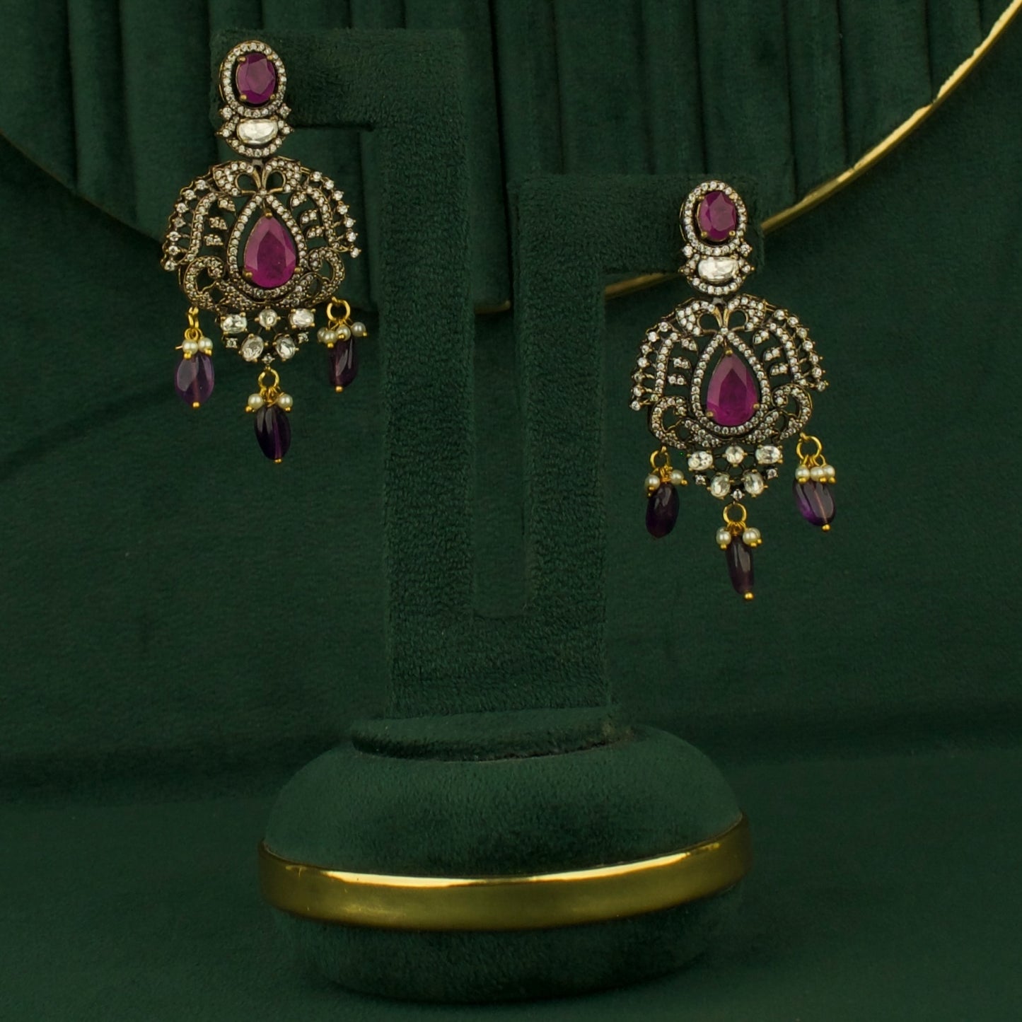 Exquisite Design Fusion Kundan & Polki Victorian Long Necklace Set
