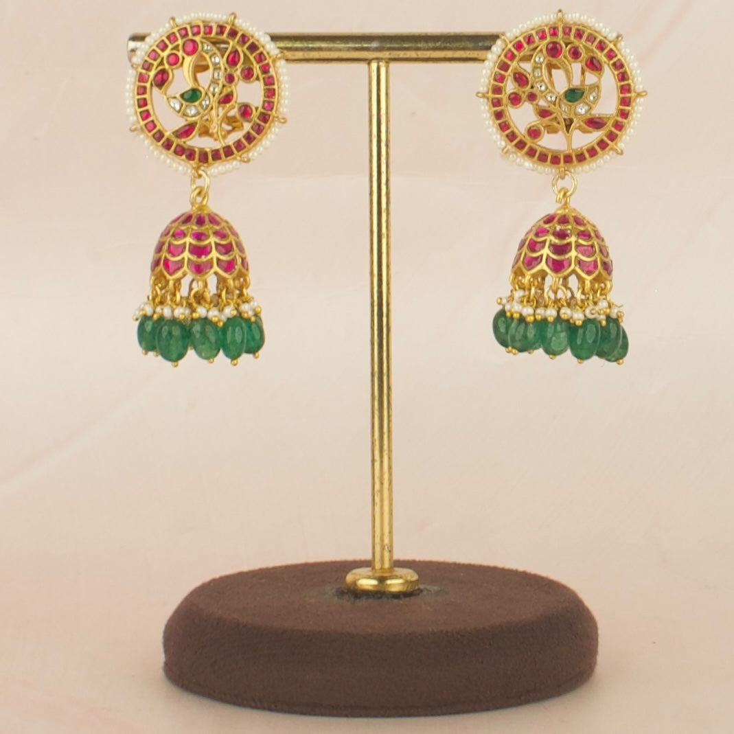 Dazzling Design Studded Jadau Kundan Jhumki