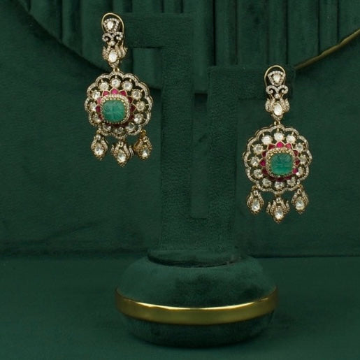 Beautiful Fusion Polki & Kundan 2 Layer Necklace Set