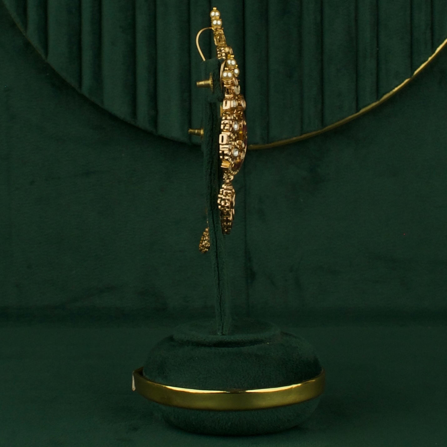 Bridal Peacock Design Fusion Kundan & Polki Victorian Pendant Set