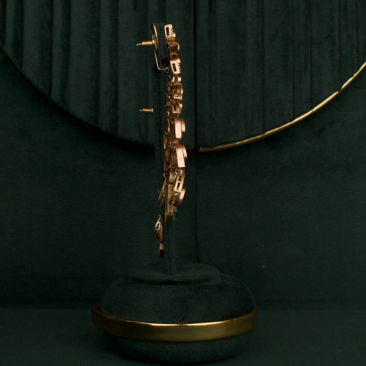 Bridal Emerald & Ruby Moissanite Polki Choker Set With Matching Earrings