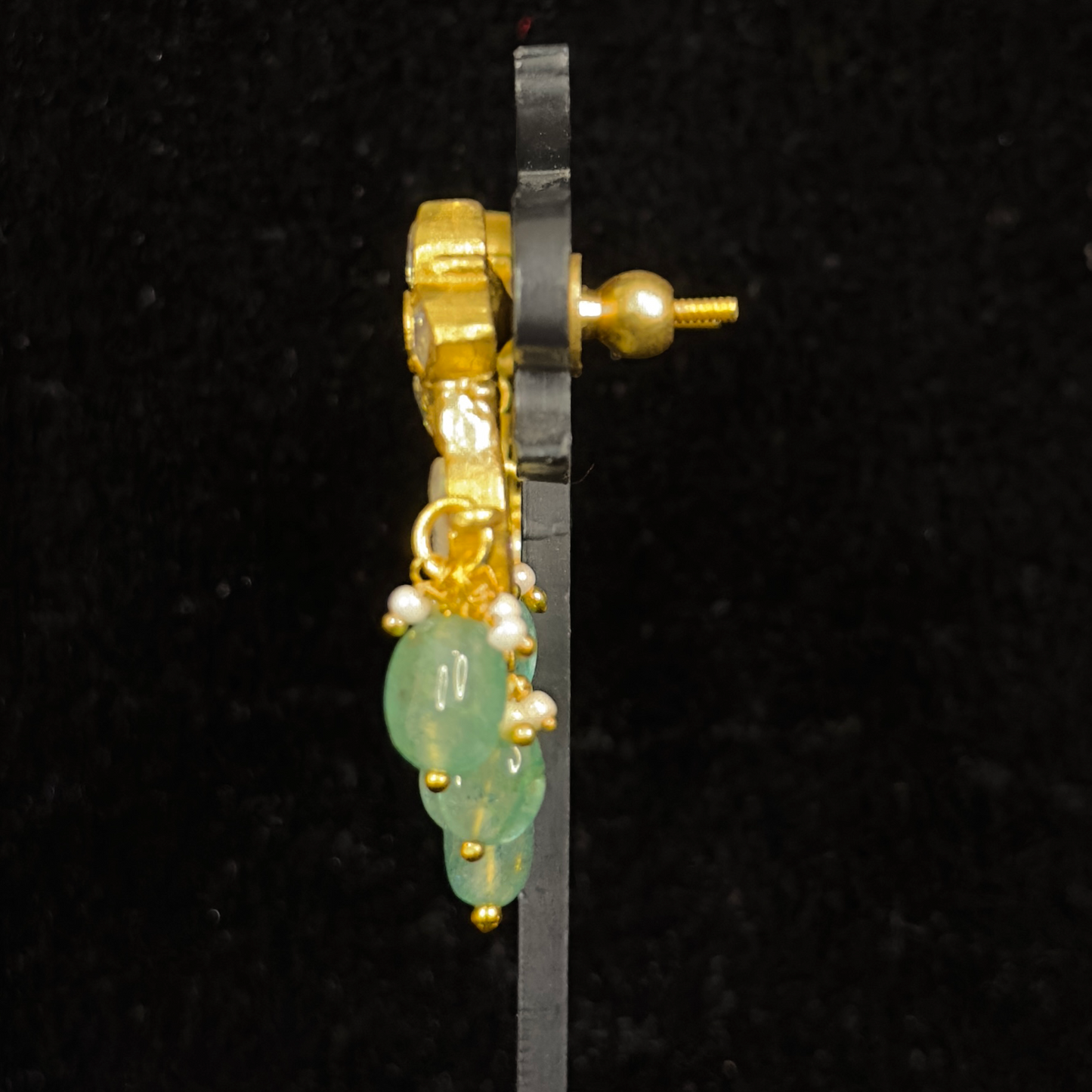 Elegant Small Jadau Kundan Chandbali in White