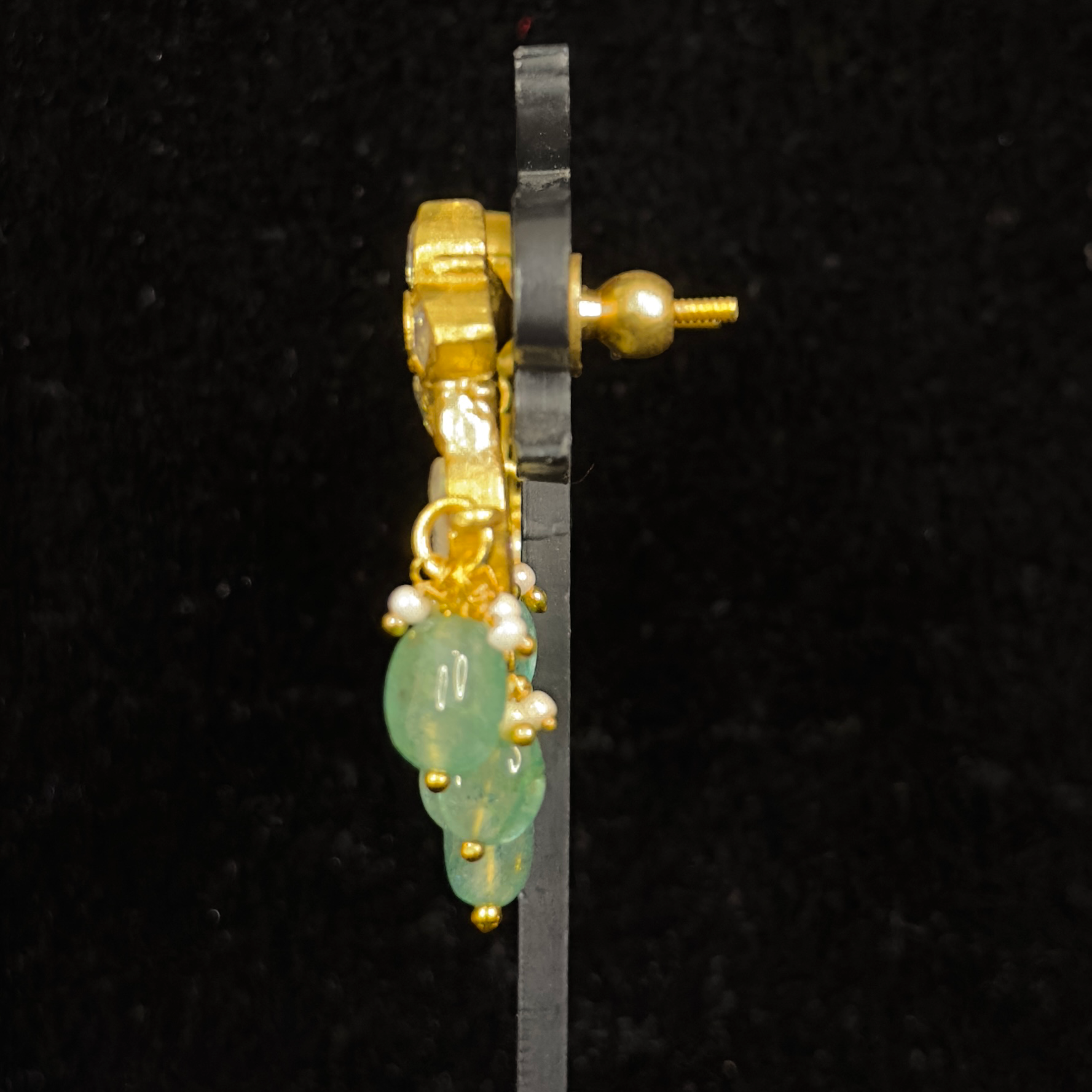 Elegant Small Jadau Kundan Chandbali in White