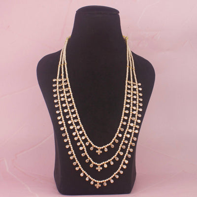 Elegant Multi Layer Bead Kundan Pearl Necklace