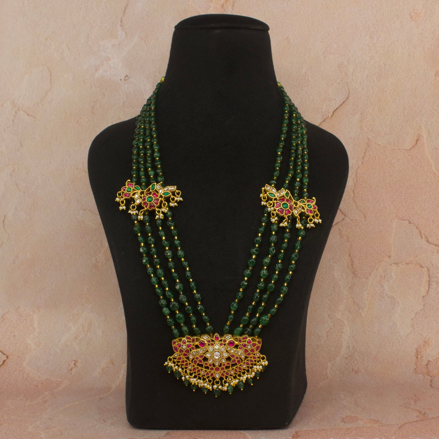 Bridal Wear Jadau Kundan Beads Mala