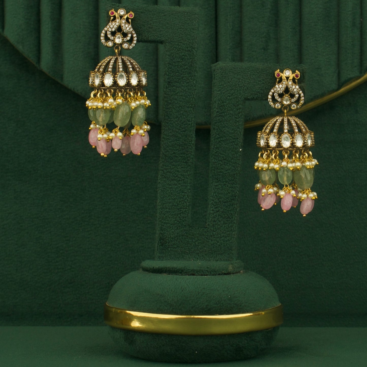 Bridal Fusion Kundan & Polki Victorian Necklace With Matching Earrings