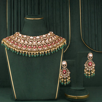 Royal Victorian Choker Necklace With Matching Earrings