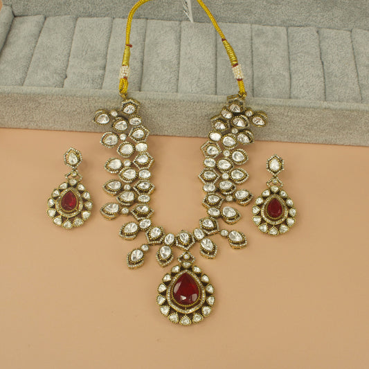 Victorian Polki Enchantment Short Necklace set