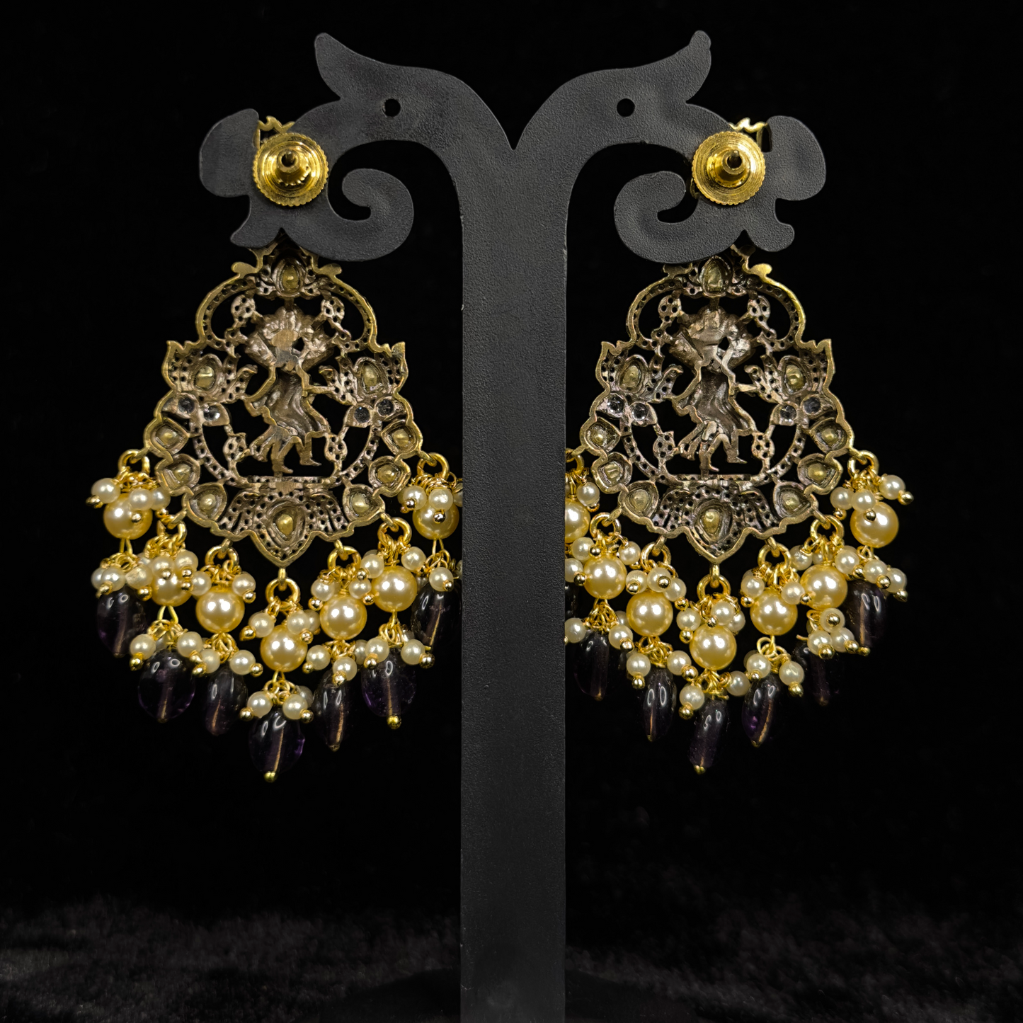 Graceful Layered Mala set with Lord Krishna Motif, Beads & Pearls