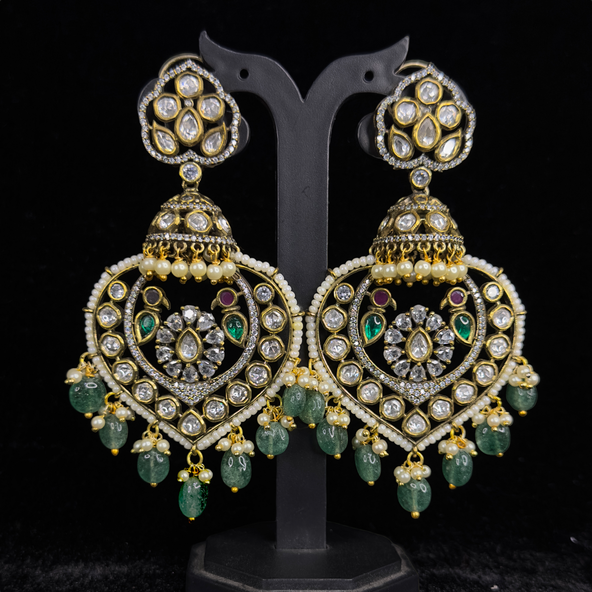 Classic Victorian Kundan Chandbali