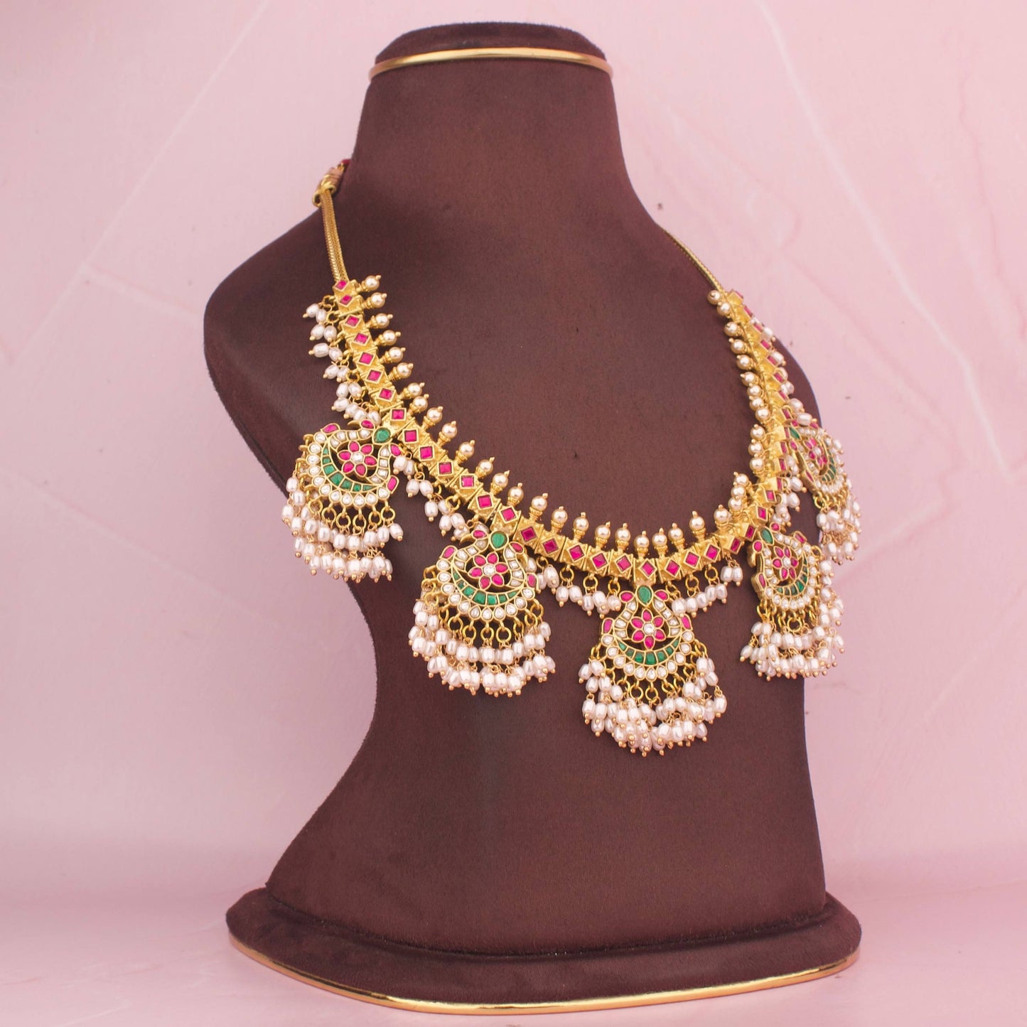 Peacock Design Jadau Kundan Guttapusalu Necklace