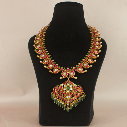 Traditional Reversible 2 in 1 Jadau Kundan Mango Mala