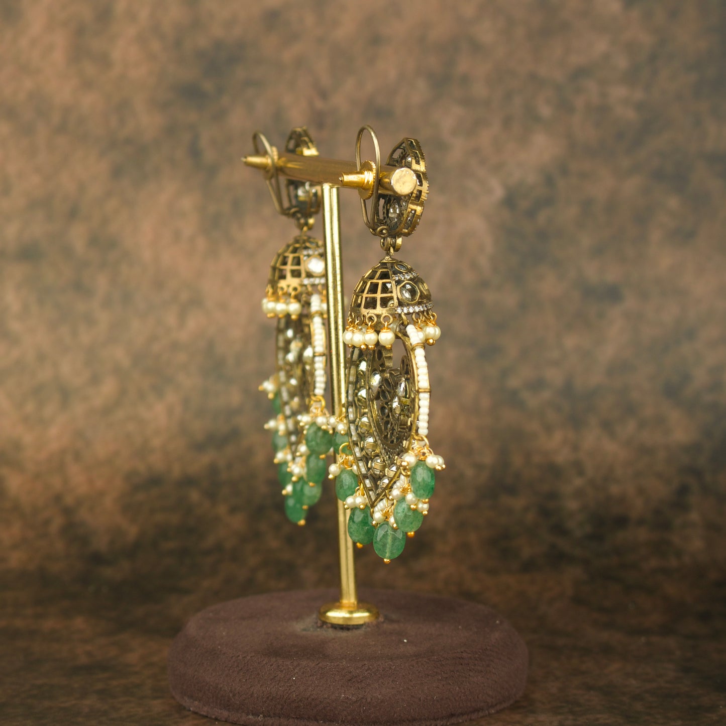 Classic Victorian Kundan Chandbali - DULHAN JEWELS