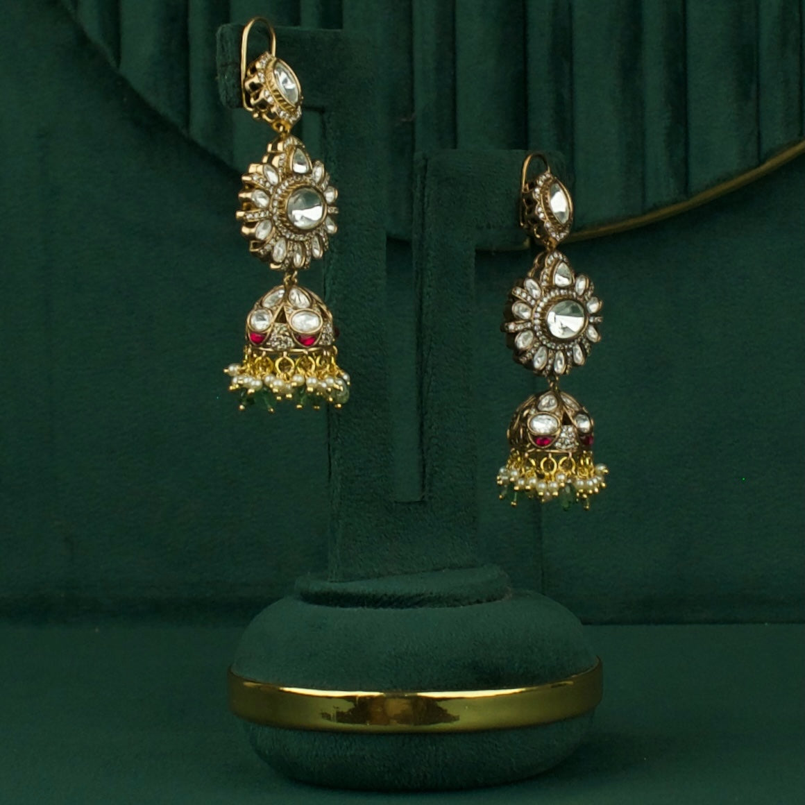 Opulent Polki Kundan Hanging Earrings