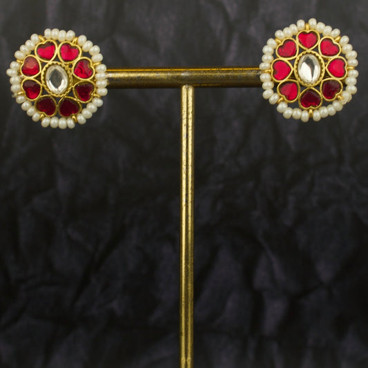 Impressive Jadau Kundan Stud Earrings