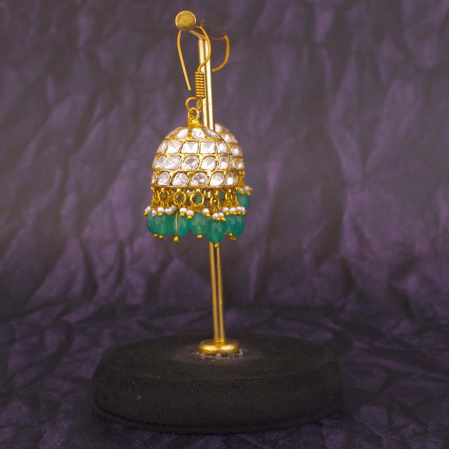 Captivating Moissanite Polki Jhumki Earrings