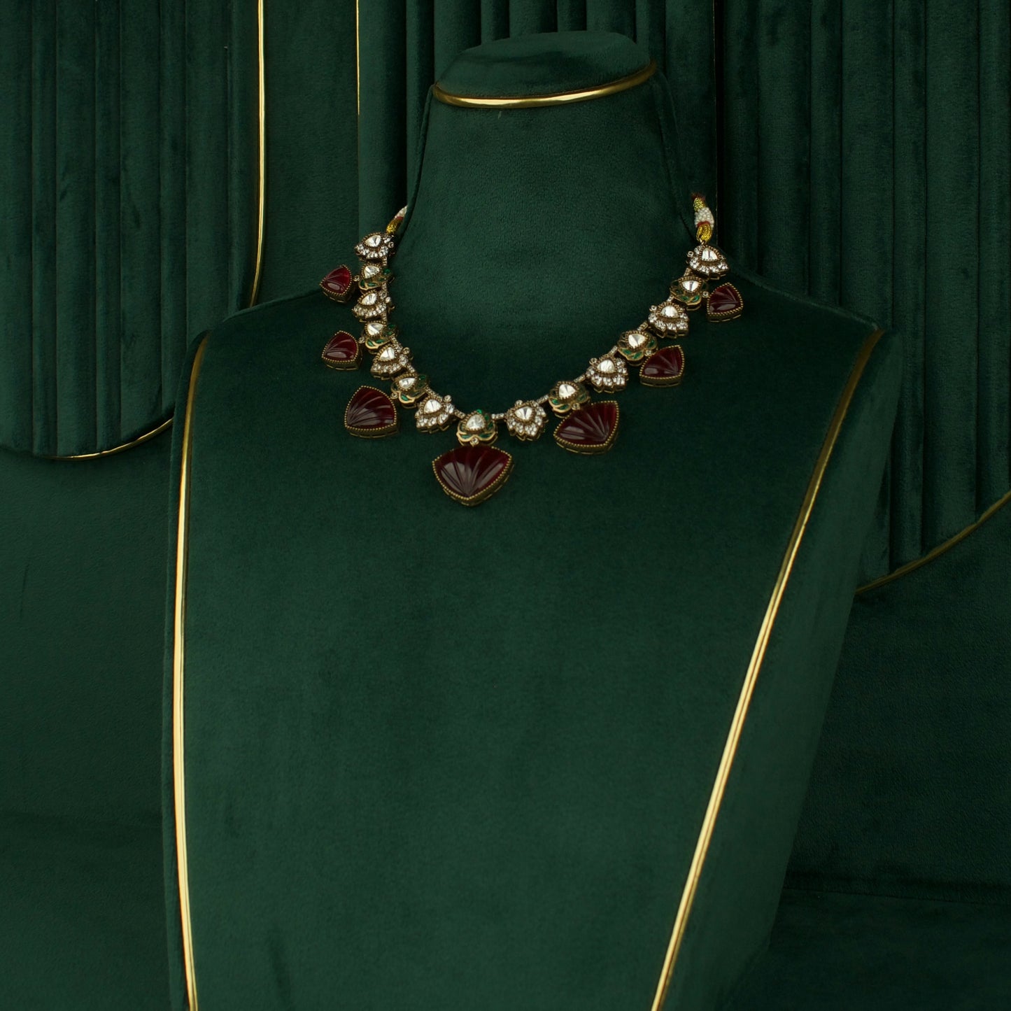 Victorian Finish Ruby Necklace Set