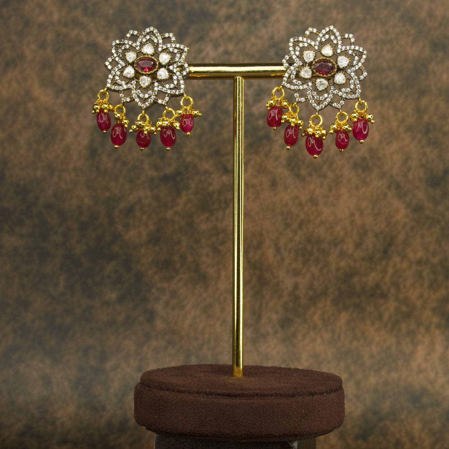 Grand polki beads Mala in Victorian finish