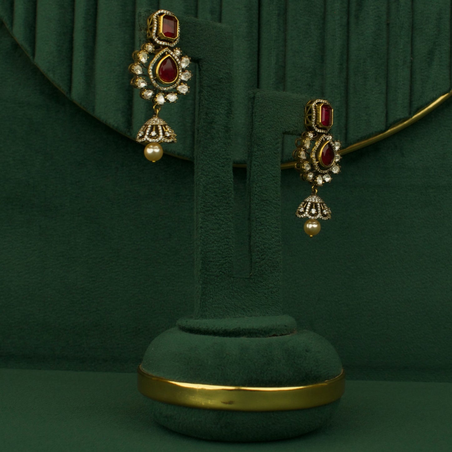 Chandbali Design Polki Victorian Beads Necklace Set