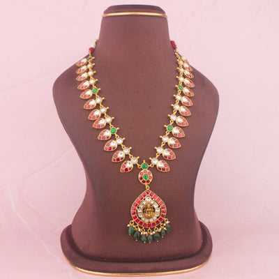 Minimal Design Jadau Kundan Necklace With Pendant