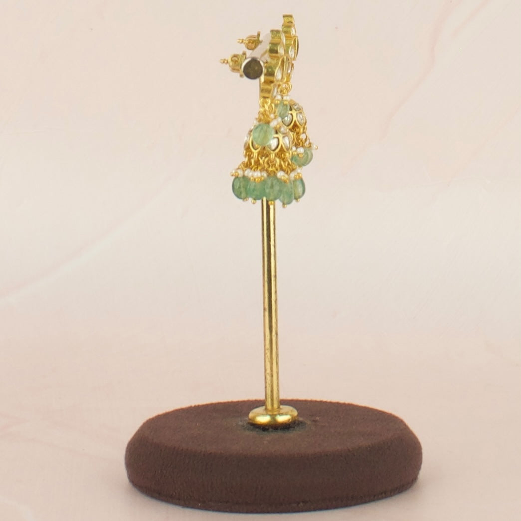 Deluxe Square Shape Studded Design Jadau Kundan Jhumki