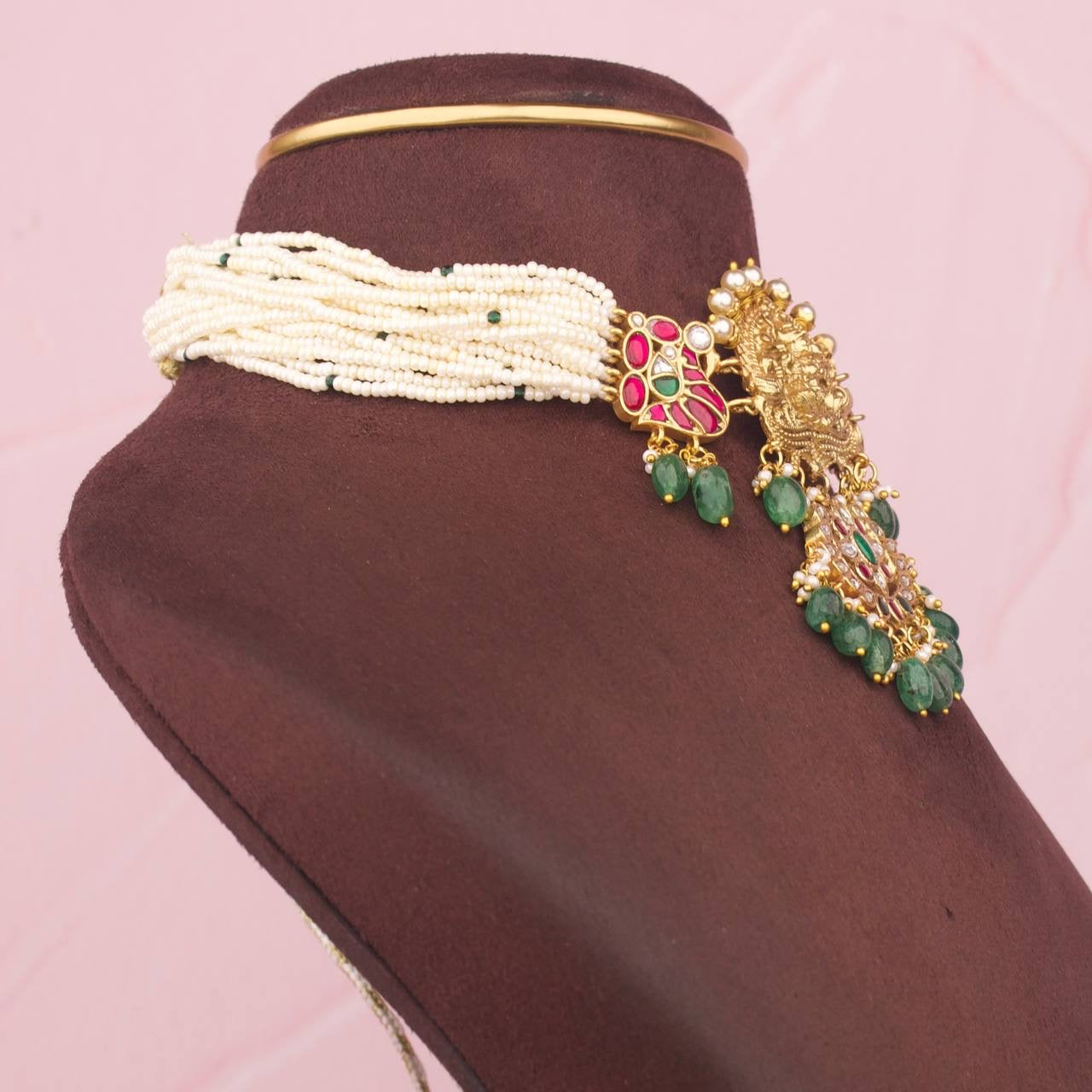 Traditional Goddess Laxmi Jadau Kundan Choker