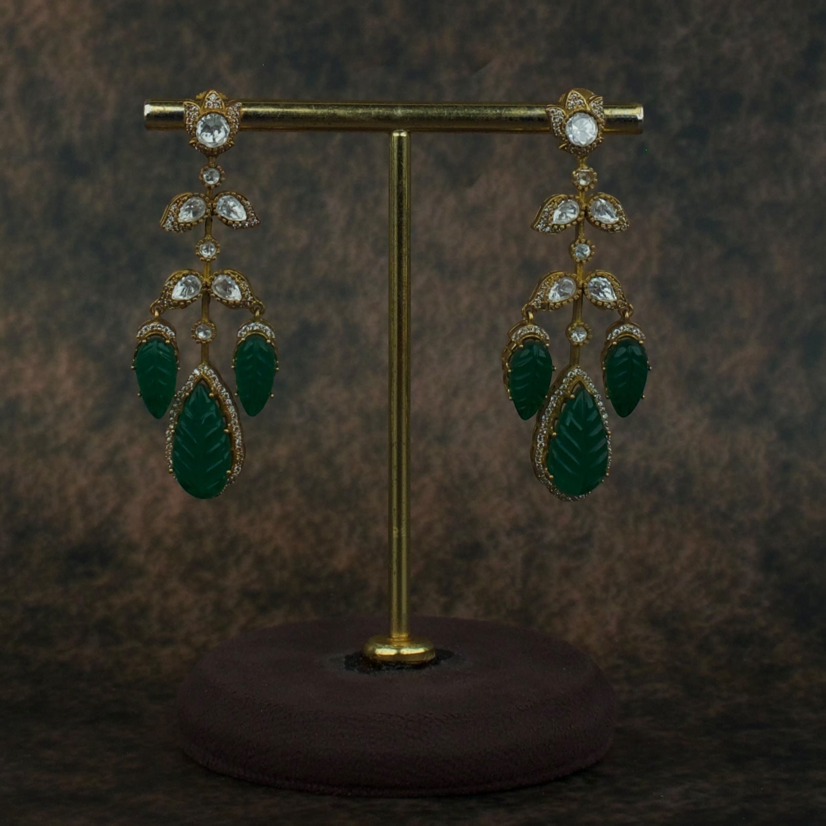 Regal Victorian Polki Drop Earrings