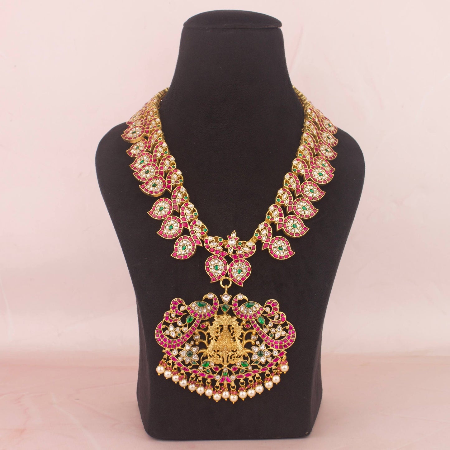 Traditional Divine Laxmi Devi Jadau Kundan Mango Haram