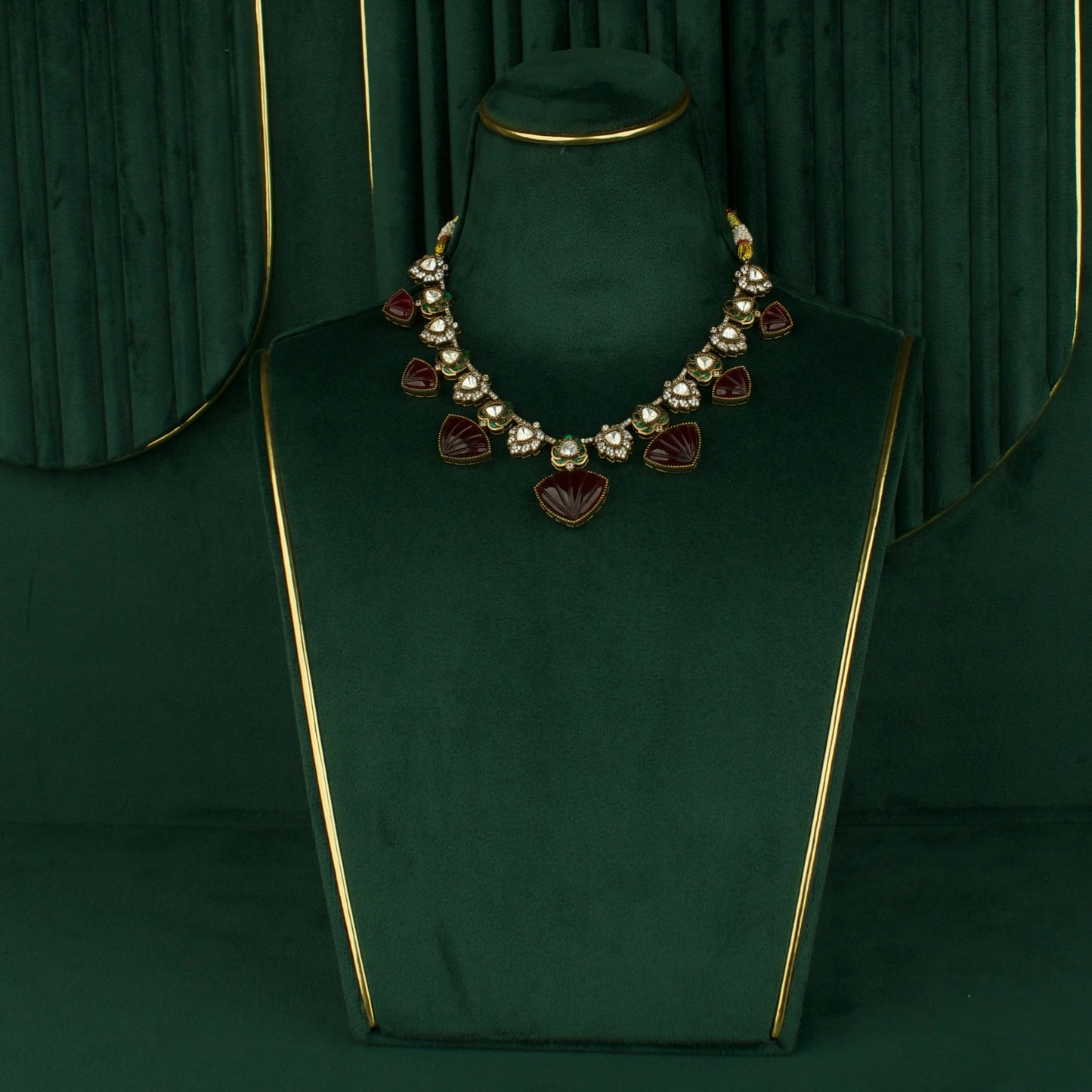 Victorian Finish Ruby Necklace Set