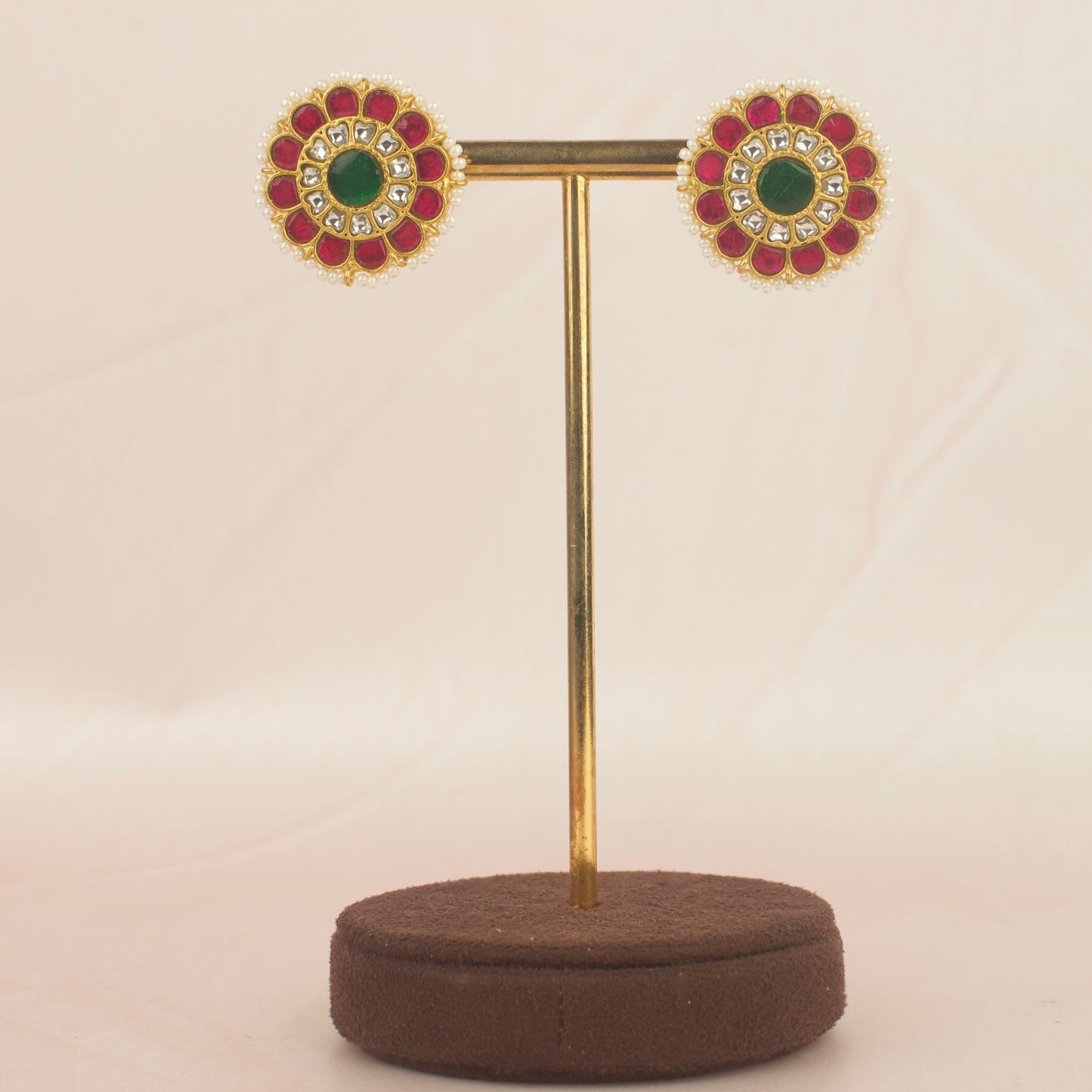 Floral Jadau Kundan Stud Earrings