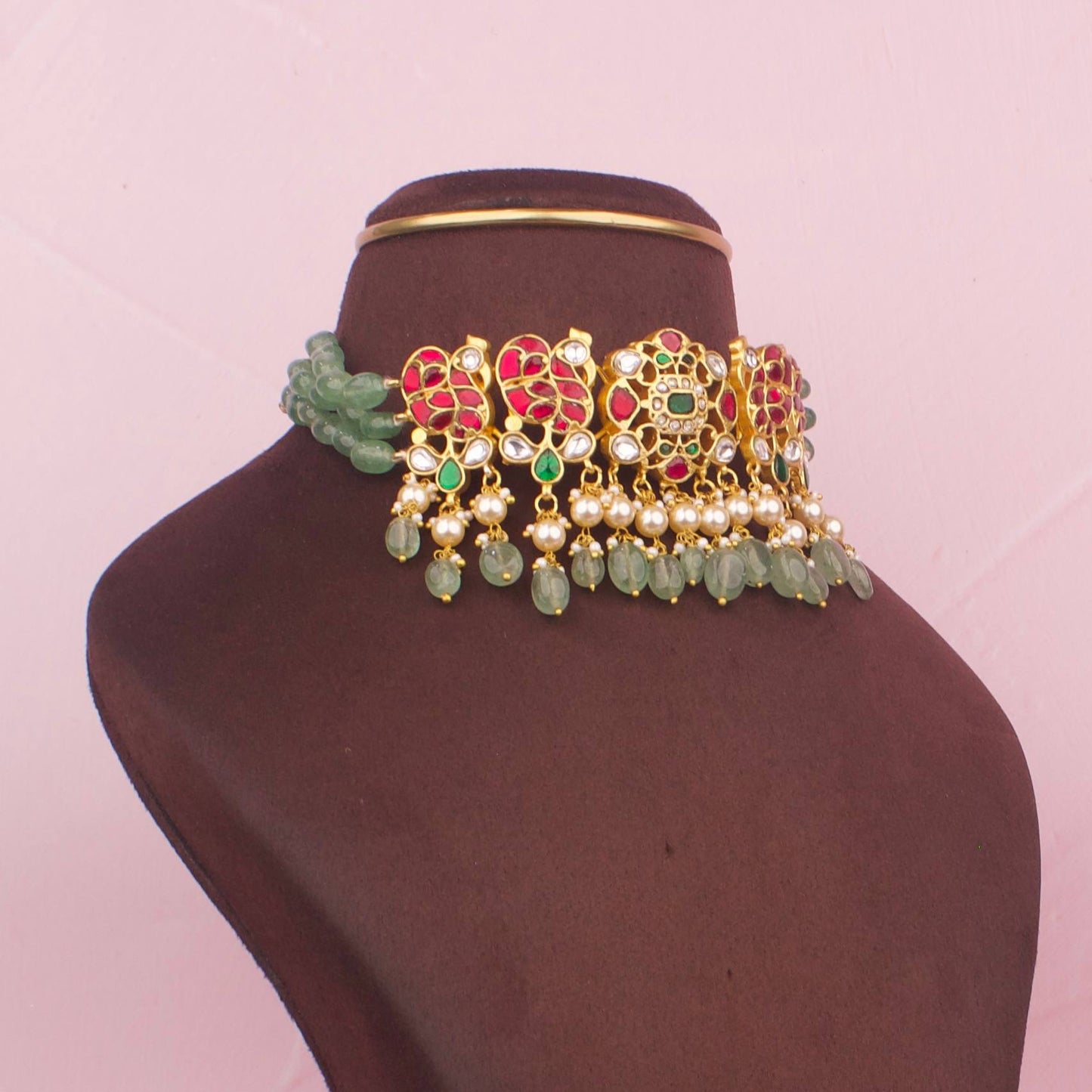 Regal Jadau Kundan Choker With Beads Strings