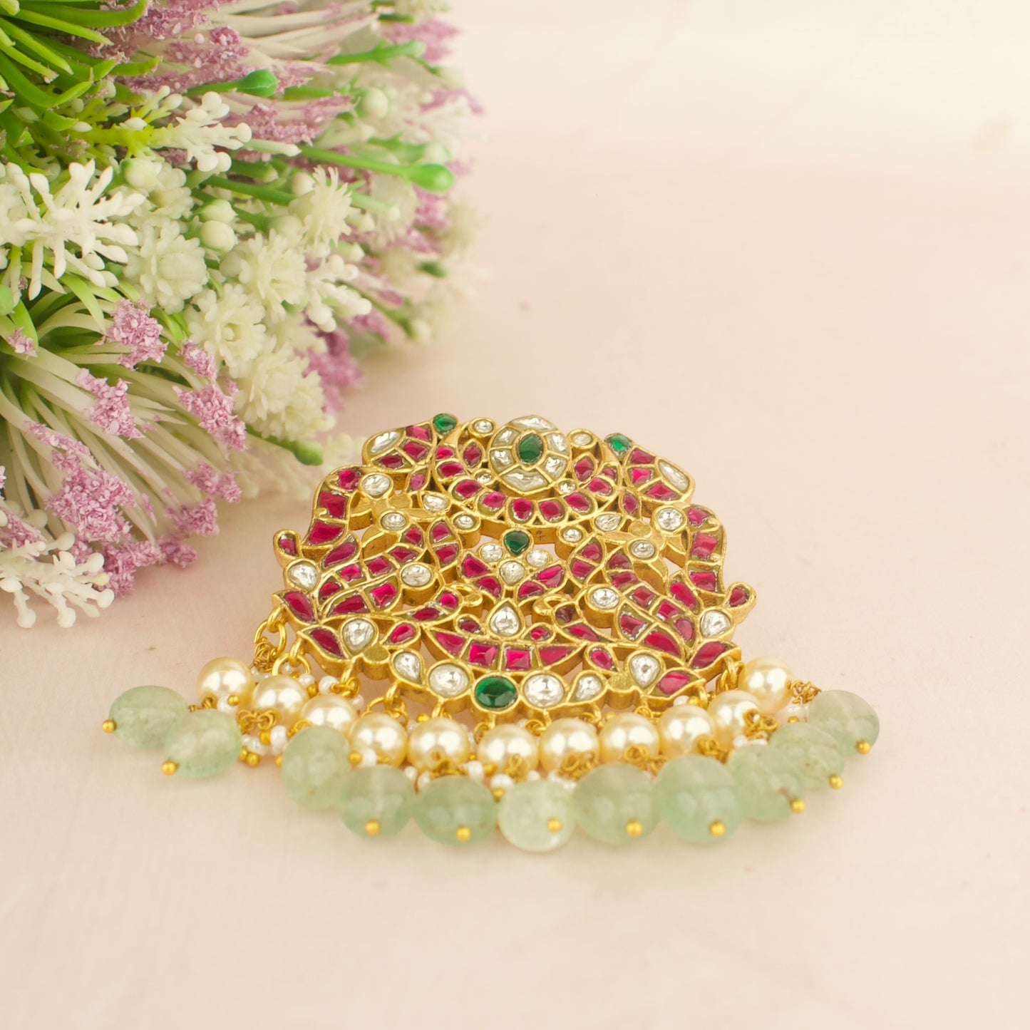 Classic Jadau Kundan Locket Guttapusalu Hangings